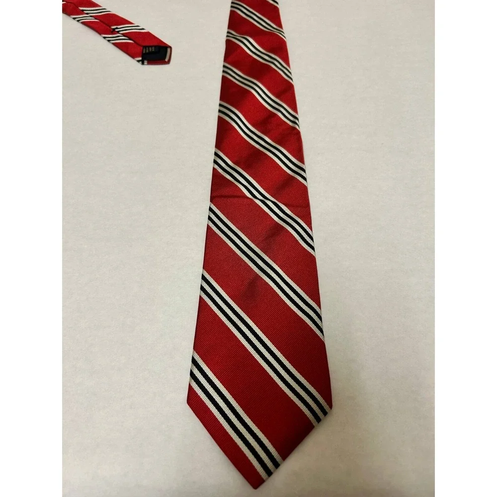 Brooks Brothers Makers Necktie Mens One‎ Size Red Striped Silk Repp Designer
